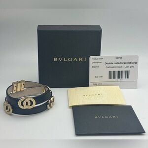 Bvlgari Men's and Women's Double Gold Coil Bracelet Box Booklets Like New